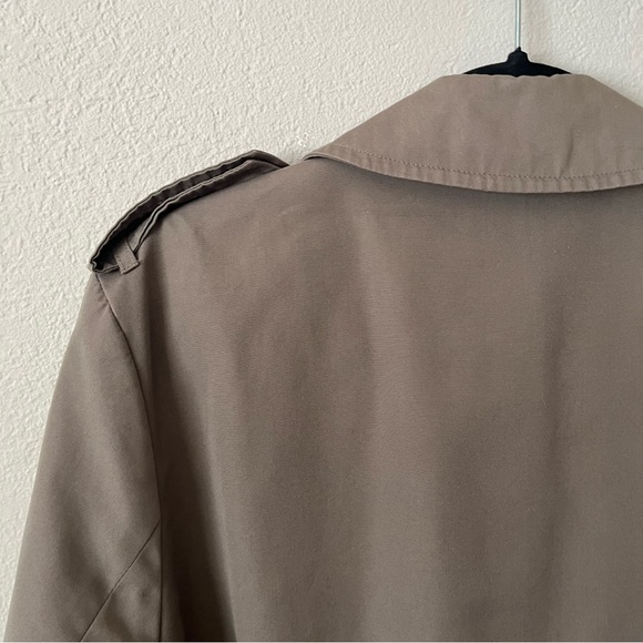Vintage London Fog Double Breasted Trench Coat Size 36 S Tie Belt Unisex Tan - Picture 10 of 14